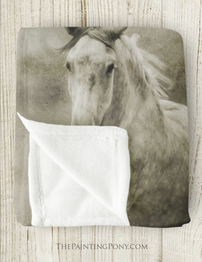 Personalized Horse Fleece Throw Blanket The Painting Pony