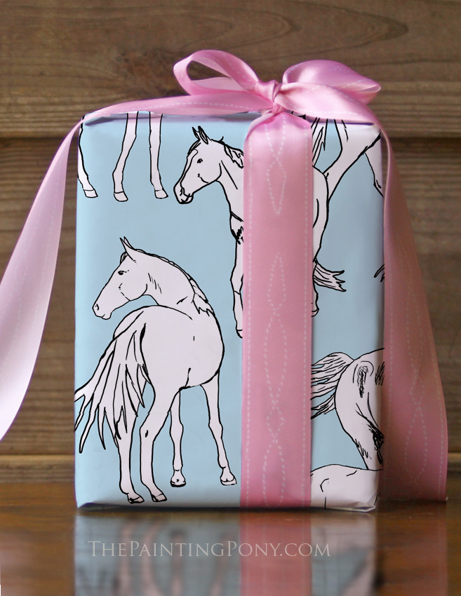 Horse Themed Gift Wrapping Paper The Painting Pony