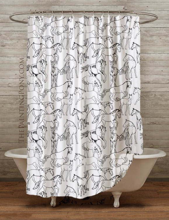 Golden Horse Equestrian Shower Curtain The Painting Pony