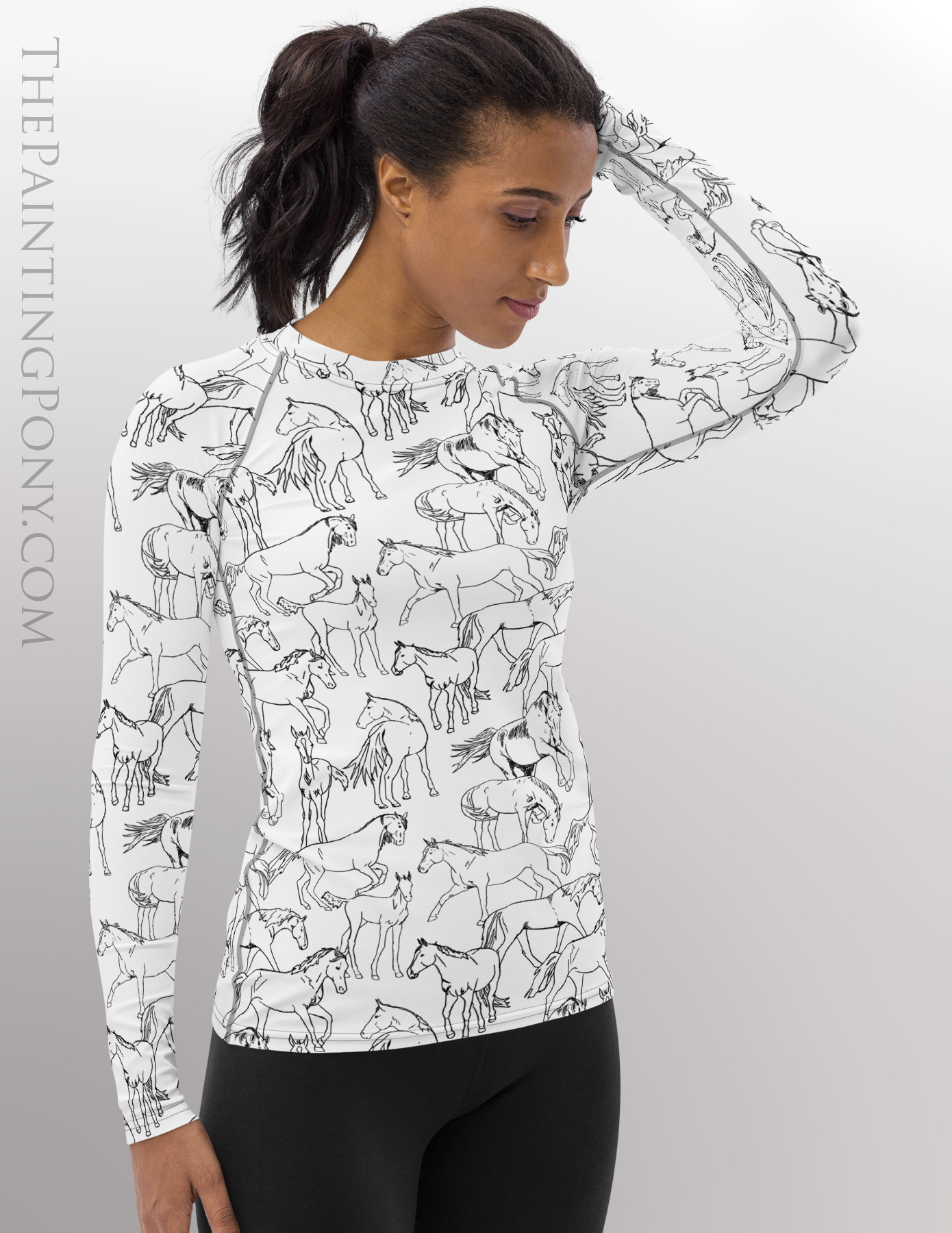 Colourful Horses Quarter Zip Sun Shirt