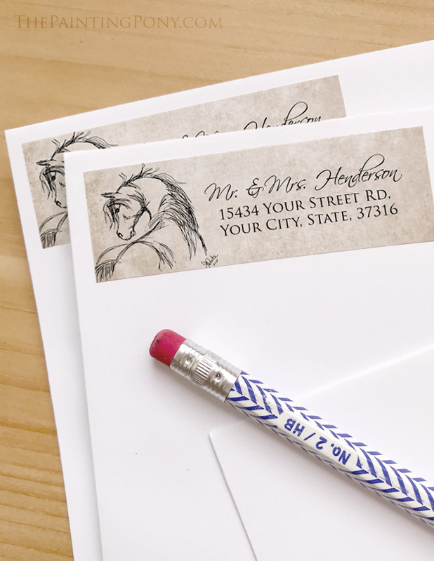Colorful Horses Return Address Labels The Painting Pony
