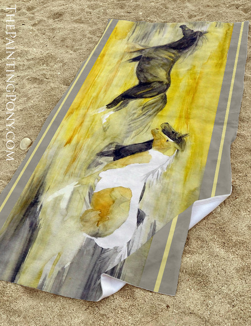 Abstract Galloping Horse Beach Towel
