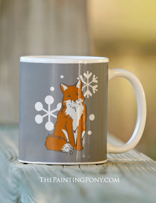 Snowflake Fox Hunting Christmas Mug