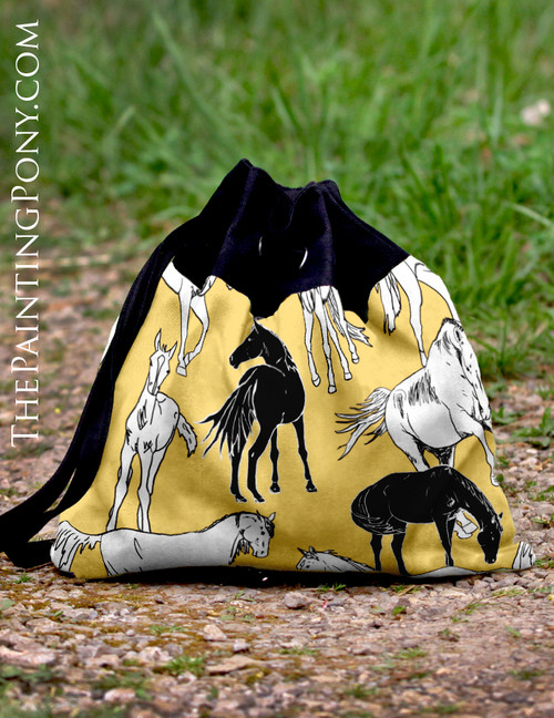 Horses All Over Equestrian Pattern Sling Tote Bag