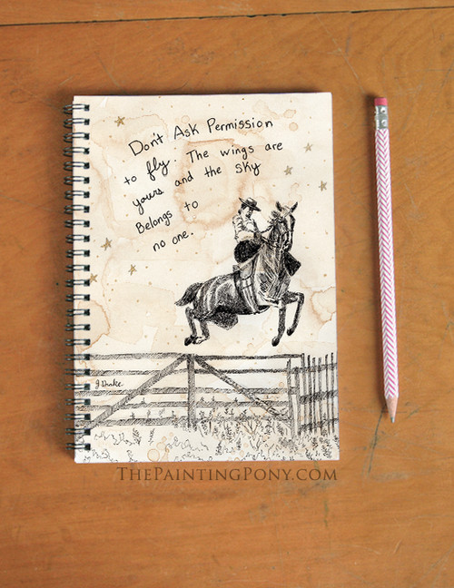Don't Ask Permission to Fly Equestrian Spiral Notebook