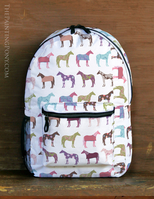 Colorful Fun Horse Pattern Equestrian Backpack