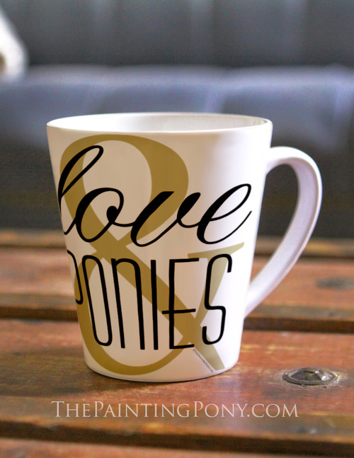 Love and Ponies Equestrian Latte Mug 