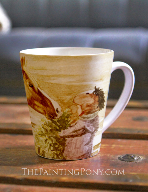 Morning Hay Watercolor Equestrian Latte Coffee Mug 