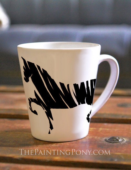 Trotting Saddlebred Horse Latte Coffee Mug 