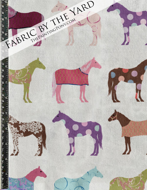 Fun Horse Patterned Fabric by the Yard