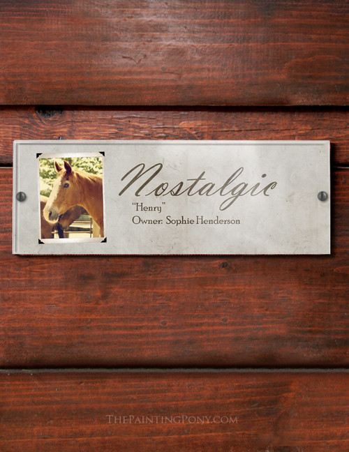 Vintage Photo Acrylic Horse Stall Name Plate