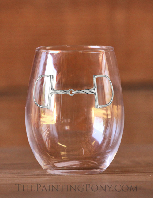 Slow Twist Snaffle Horse Bit Equestrian Stemless Wine Glass