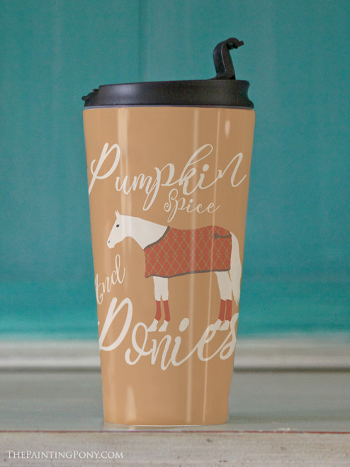 Pumpkin Spice and Ponies Equestrian Travel Tumbler