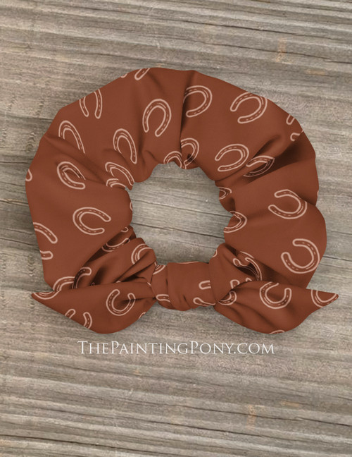 Horse Shoe Pattern Equestrian Srunchie Hair Tie