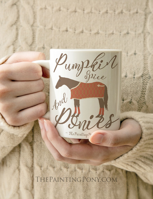 Pumpkin Spice and Ponies Equestrian Coffee Mug 