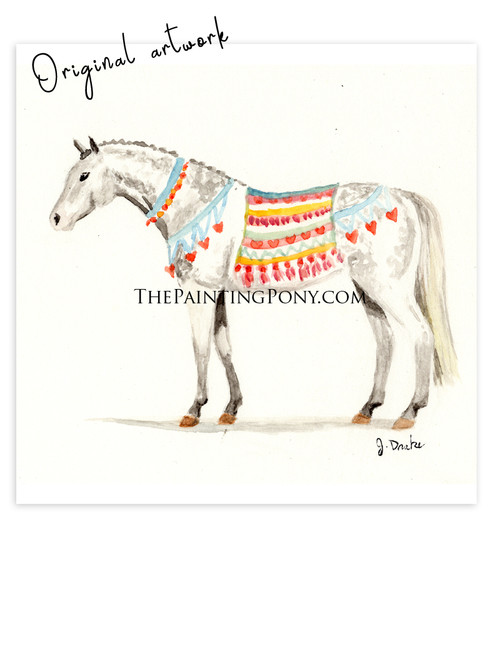 SOLD Painting 3 out of 100  "Welsh Pony" Equestrian Watercolor Painting