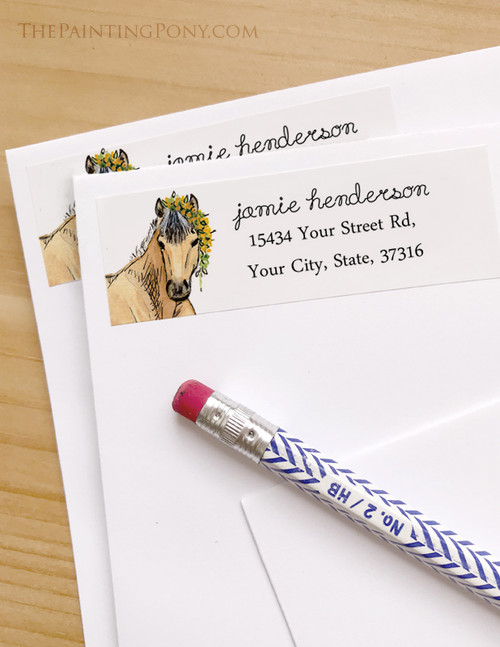 Whimsical Heart Horse Wedding Envelope Seal or Favor Stickers - The  Painting Pony