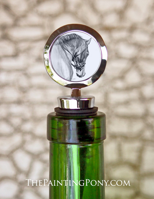 Collected Horse Head Art Equestrian Wine Stopper