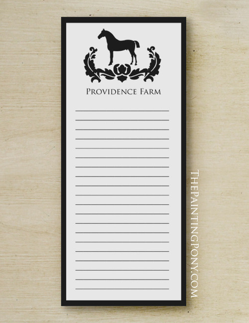 Elegant Horse Personalized Equestrian Notepad