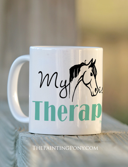 My Horse Is My Therapist Equestrian Coffee Mug