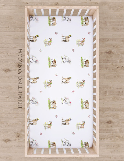 Whimsical Pony Pattern Equestrian Baby Crib/Changing Pad Sheet