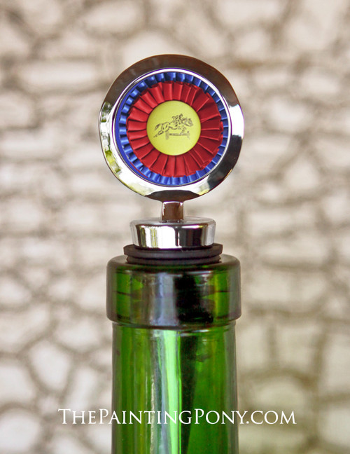 Champion Horse Show Ribbon Rosette Equestrian Wine Stopper