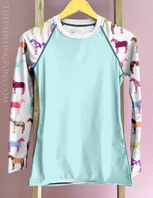Fun Horse Pattern Equestrian Sun Shirt