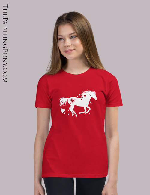 Heart Horse Equestrian Youth T-Shirt