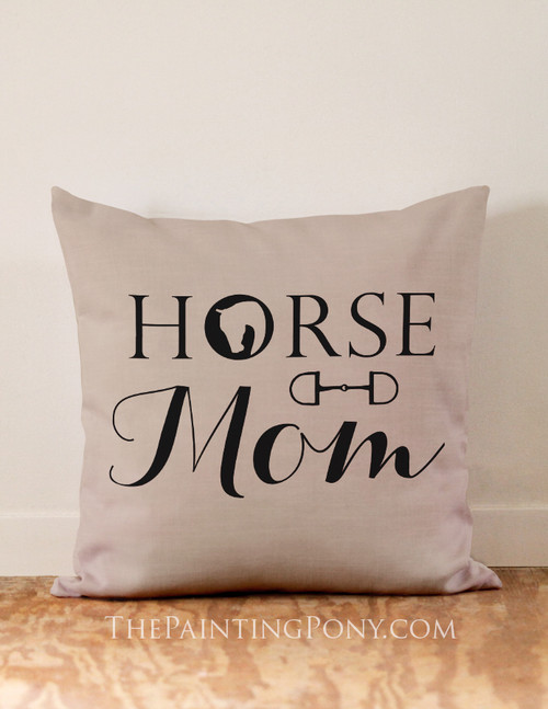 Horse Mom Farmhouse Style Equestrian Throw Pillow