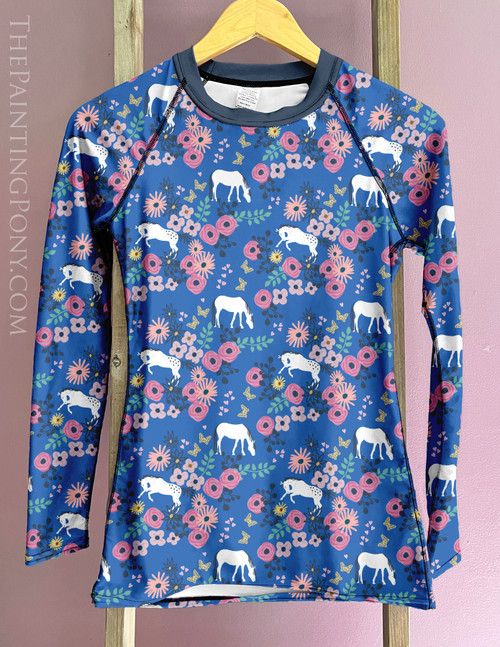 Pony Garden Pattern Equestrian Sun Shirt