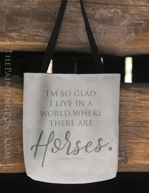 World With Horses Equestrian Tote Bag