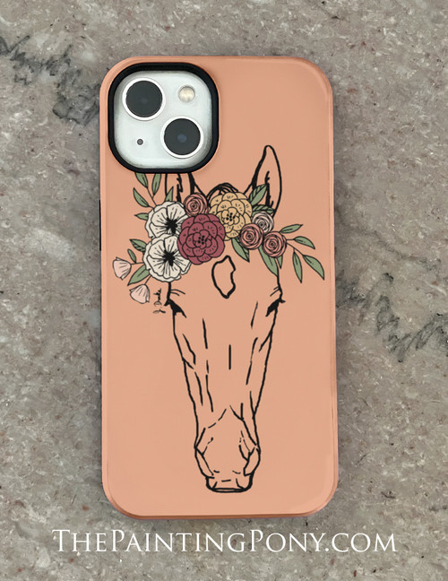 Floral Horse Head Graphic Equestrian Phone Case