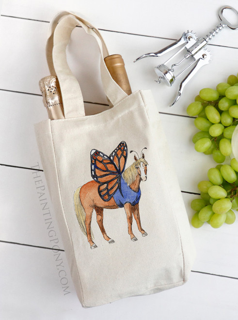 Fall Butterfly Horse Costume Equestrian Double Wine Tote