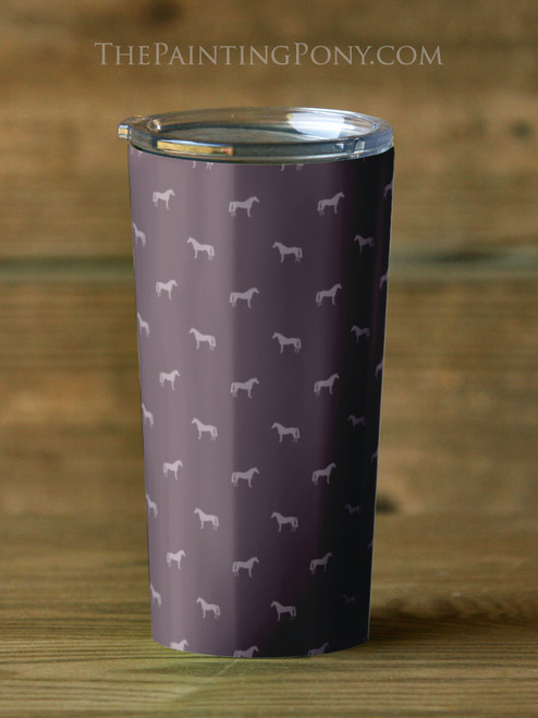 Horse Pattern Equestrian Travel Tumbler