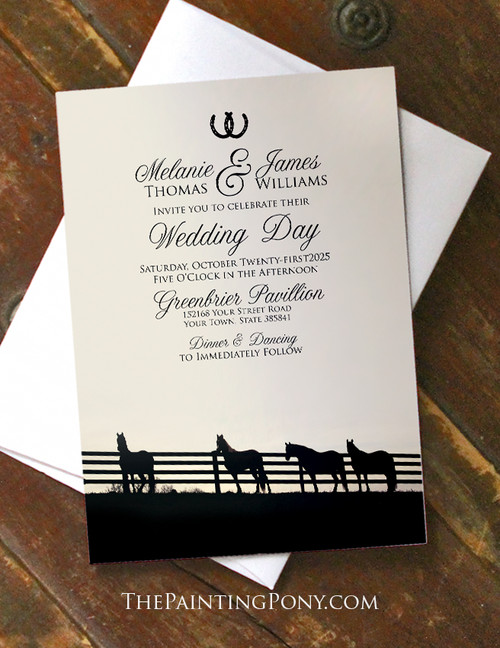 Horses at the Fence Wedding and Party Invitation (10 pk)