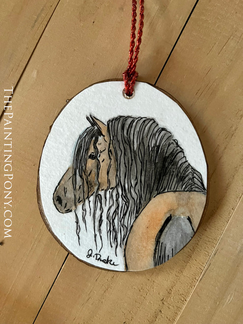 Buckskin Horse Art ORIGINAL Hand Painted Watercolor Ornament