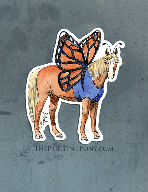Fall Butterfly Horse Costume Equestrian Magnet