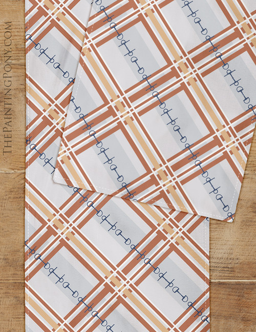 Plaid Horse Bit Pattern Equestrian Table Runner