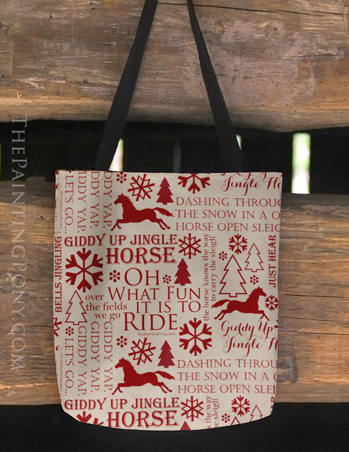 Horse Christmas Carols Equestrian Tote Bag