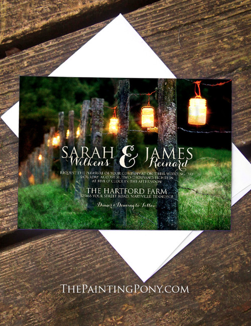 Country Mason Jars Wedding Invitation (10 pk)