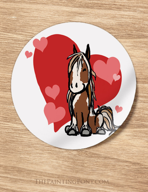 Cartoon Pony Valentine Stickers