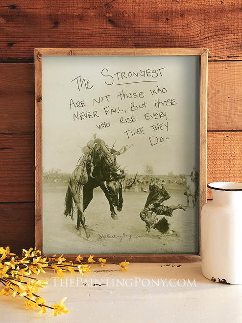 The Strongest Are Those Who Rise Equestrian Typography Print