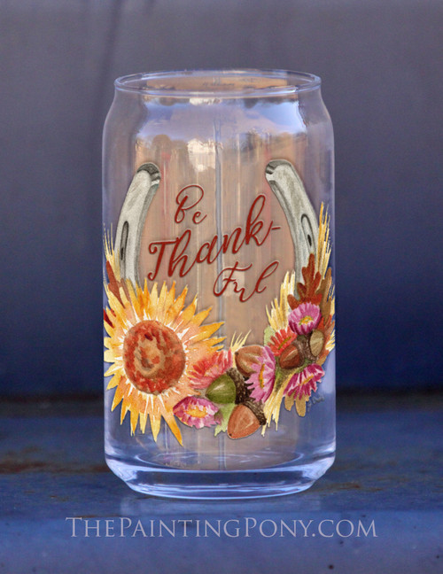 Fall Watercolor Horse Shoe Art Equestrian Soda Can Glass Fall Watercolor Horse Shoe Art Equestrian Soda Can Glass