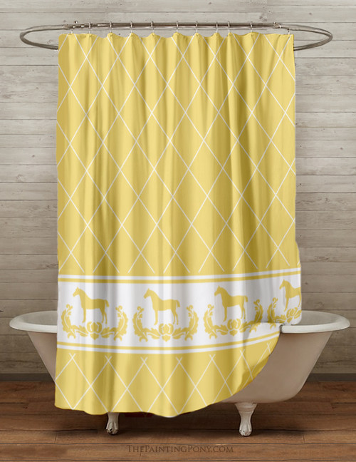 Horse Bits Pattern Equestrian Themed Shower Curtain The Painting
