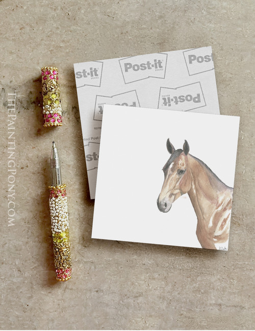 Bay Horse Head Art Equestrian Post-it® Note Pads
