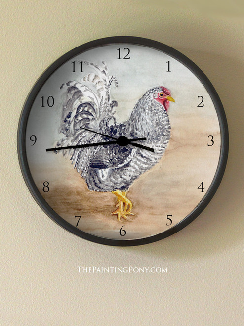 Dominique Rooster Wall Clock