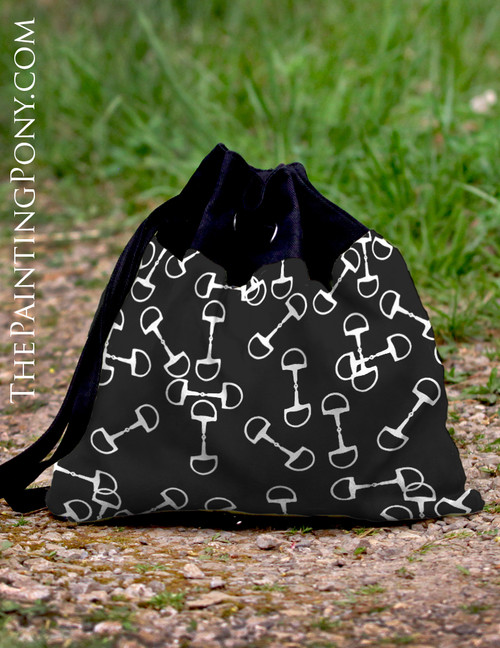 Black and White Horse Bit Pattern Sling Bag