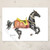 akhal-teke carousel horse watercolor art blank note cards