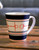 Navy and Coral Striped Horse Bits Equestrian Latte Mug 