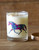Trotting Floral Horse Art Glass Cup Apothecary Candle